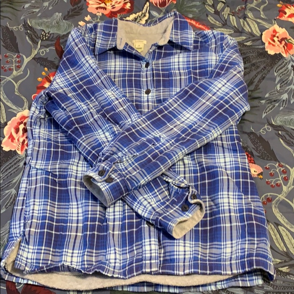 LL bean fleece lined flannel